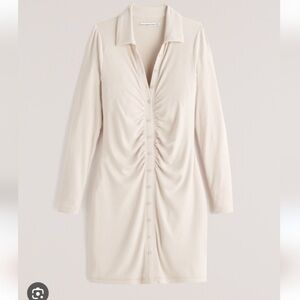 NWOT Abercrombie & Fitch Ruched Knit Shirt Dress